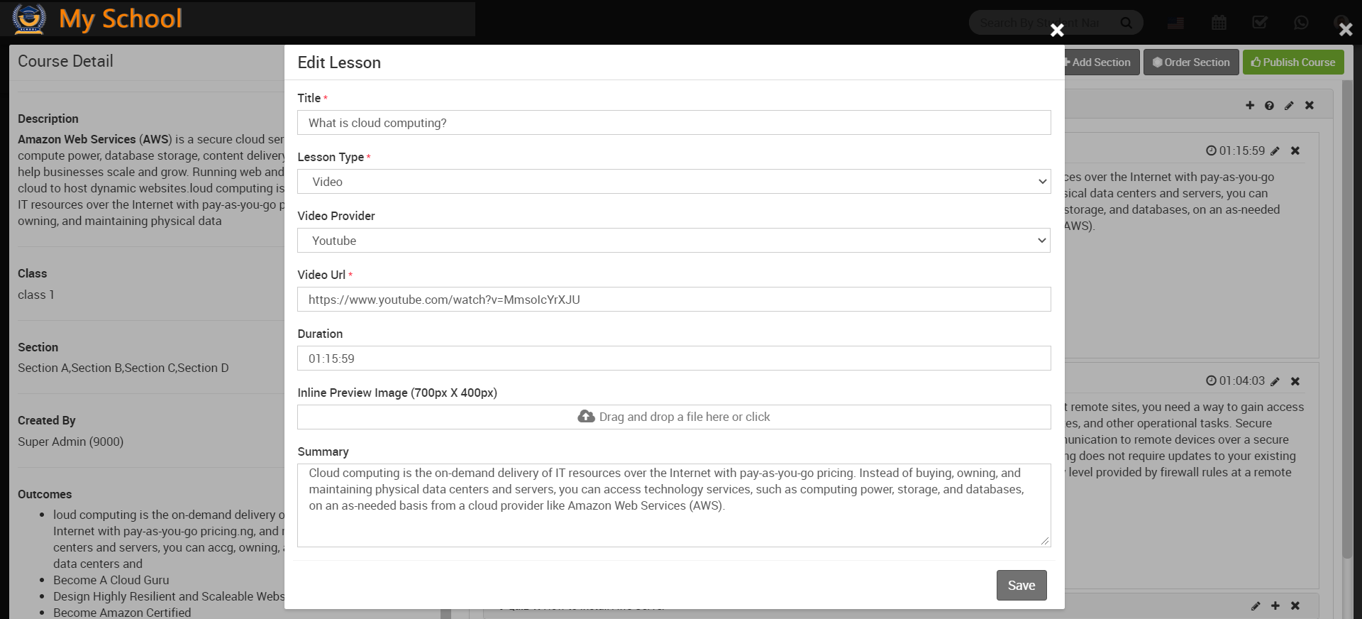 online course edit lesson