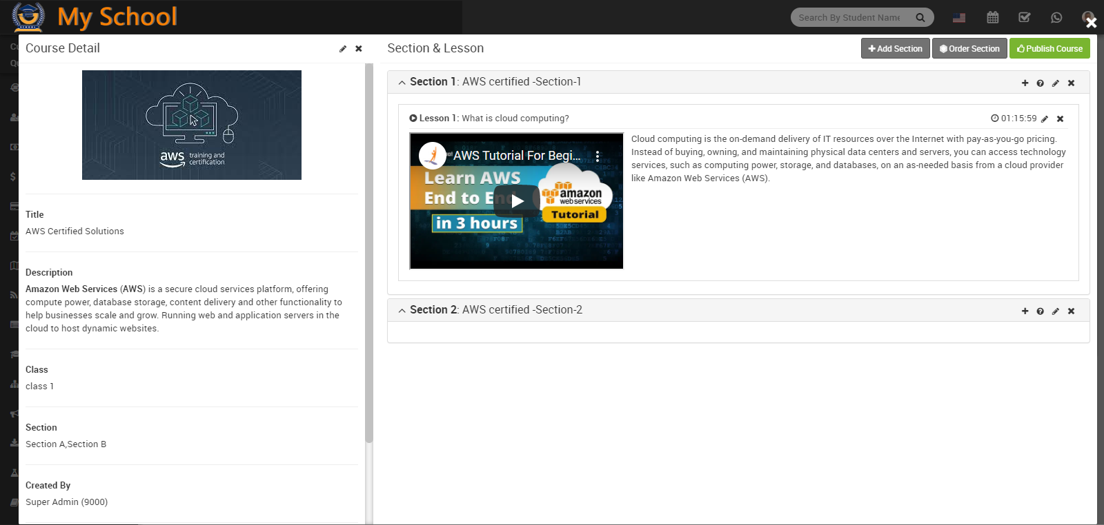 view added lesson list
