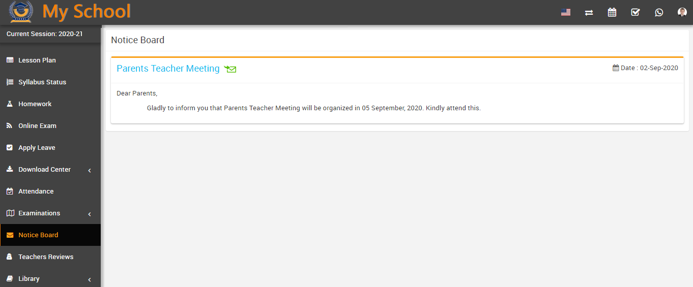 Student check notification